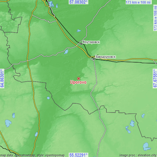Topographic map of Uporovo