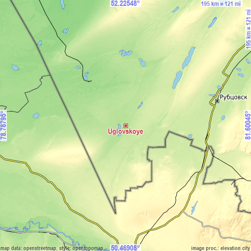 Topographic map of Uglovskoye