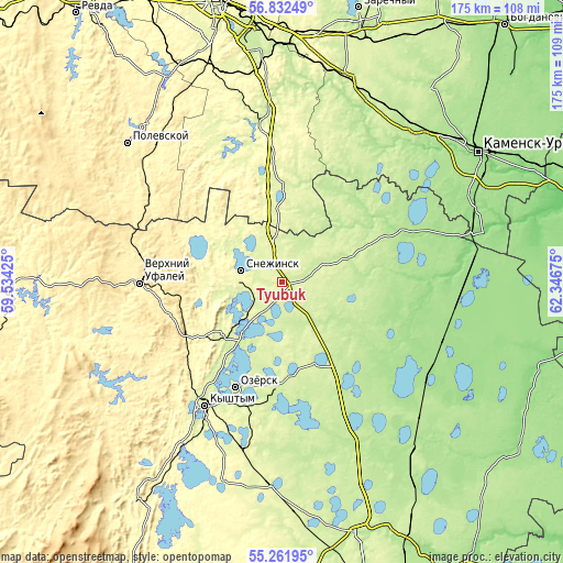 Topographic map of Tyubuk