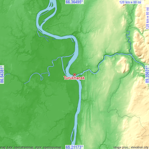 Topographic map of Turukhansk