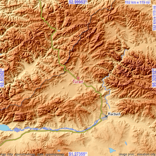 Topographic map of Turan