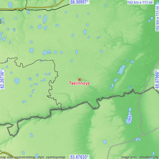 Topographic map of Tselinnoye