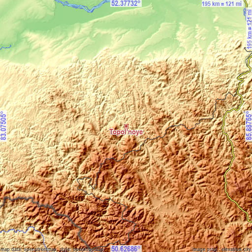 Topographic map of Topol’noye