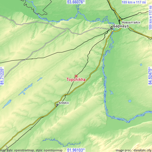 Topographic map of Topchikha