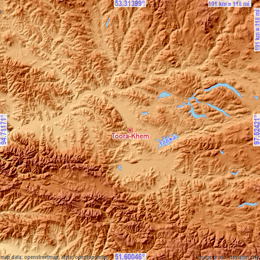 Topographic map of Toora-Khem