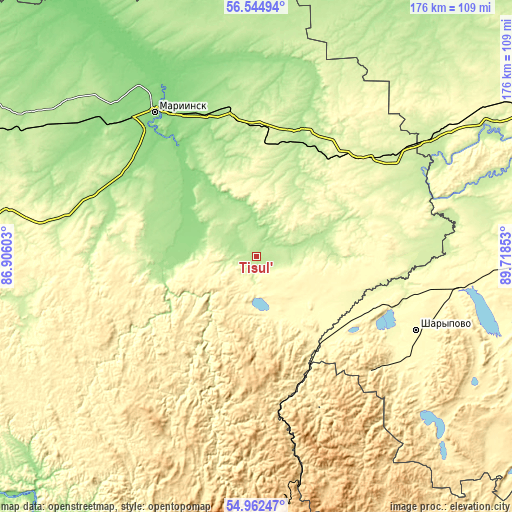 Topographic map of Tisul’