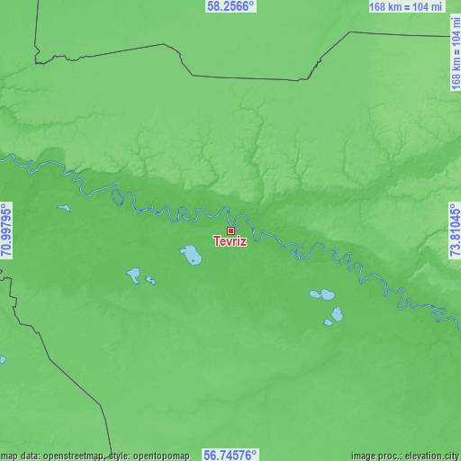 Topographic map of Tevriz