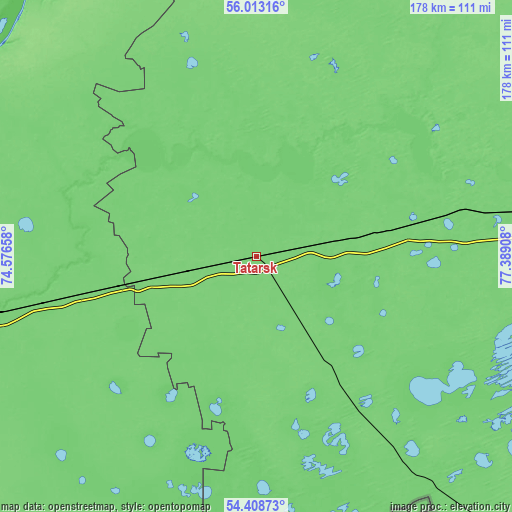 Topographic map of Tatarsk