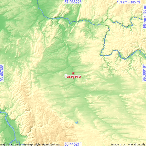 Topographic map of Taseyevo