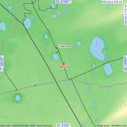 Topographic map of Tabuny