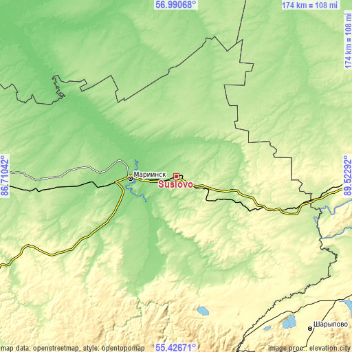 Topographic map of Suslovo