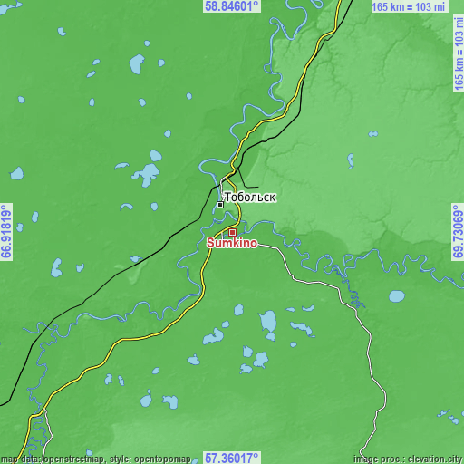 Topographic map of Sumkino