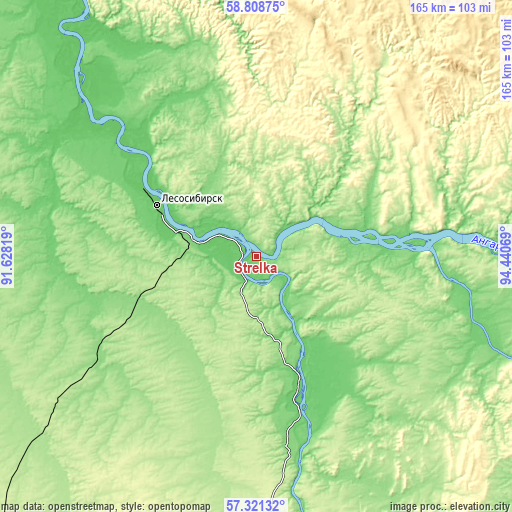 Topographic map of Strelka