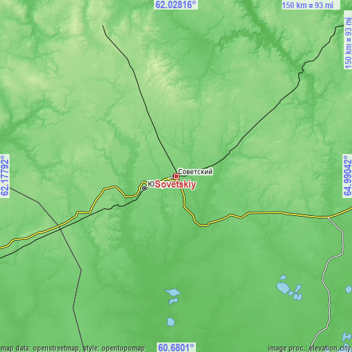 Topographic map of Sovetskiy