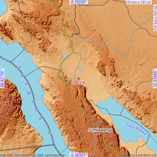 Topographic map of Usevia