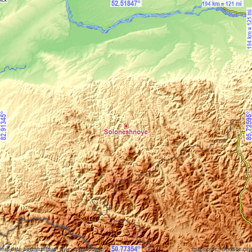 Topographic map of Soloneshnoye