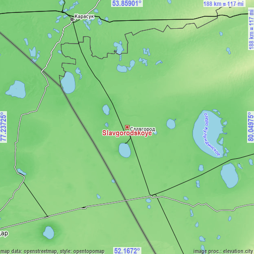 Topographic map of Slavgorodskoye