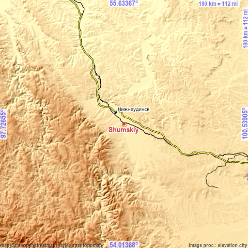 Topographic map of Shumskiy