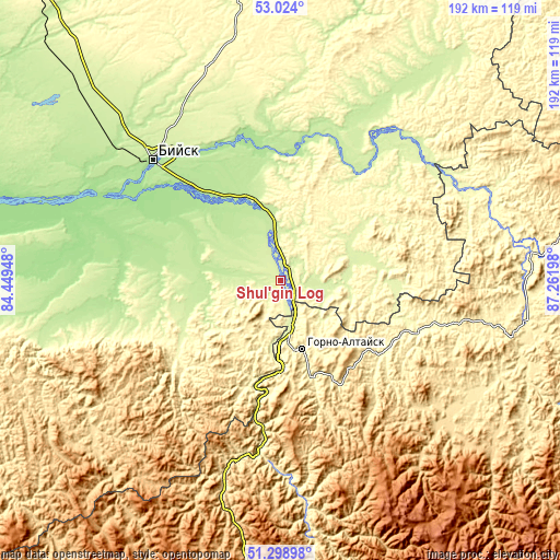 Topographic map of Shul’gin Log