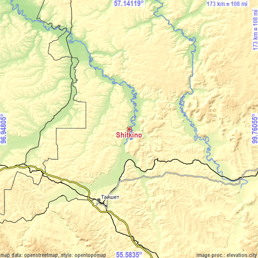 Topographic map of Shitkino