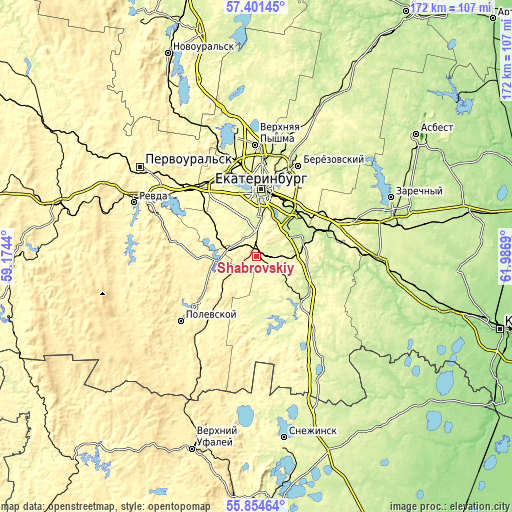 Topographic map of Shabrovskiy