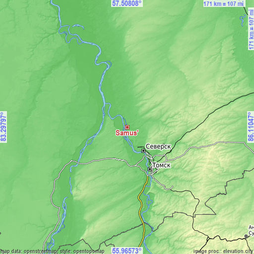Topographic map of Samus’