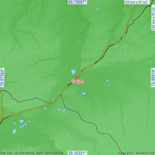 Topographic map of Salym