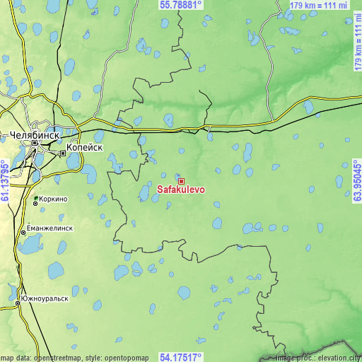 Topographic map of Safakulevo