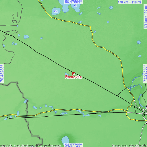 Topographic map of Rostovka