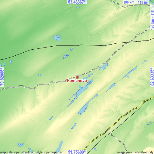 Topographic map of Romanovo