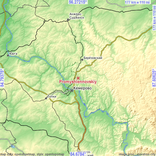 Topographic map of Promyshlennovskiy