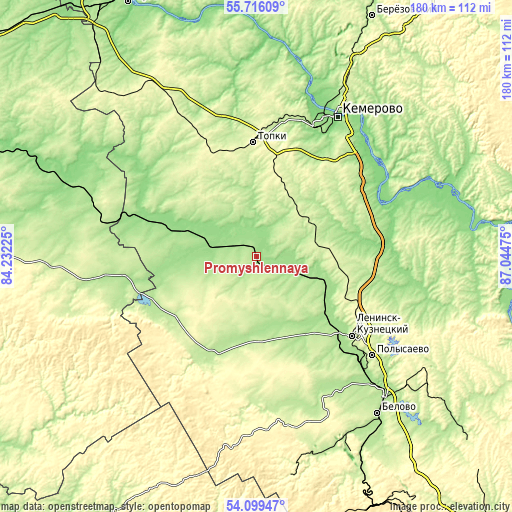 Topographic map of Promyshlennaya