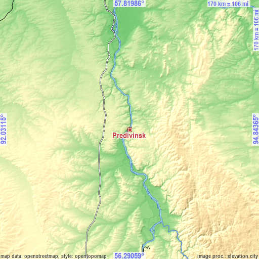 Topographic map of Predivinsk