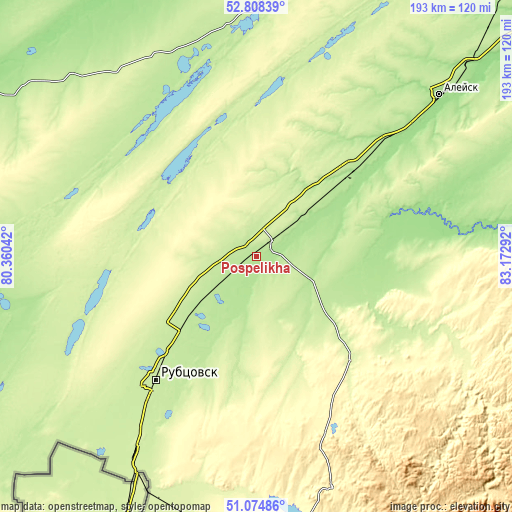 Topographic map of Pospelikha