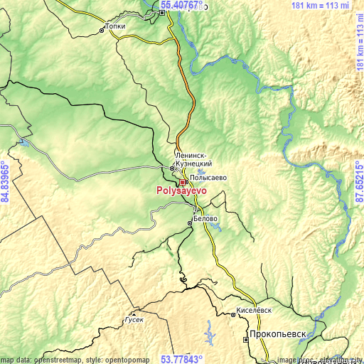 Topographic map of Polysayevo