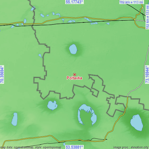 Topographic map of Poltavka