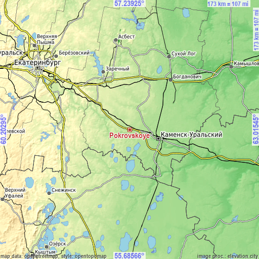Topographic map of Pokrovskoye