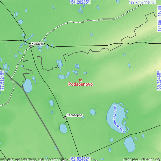 Topographic map of Podsosnovo