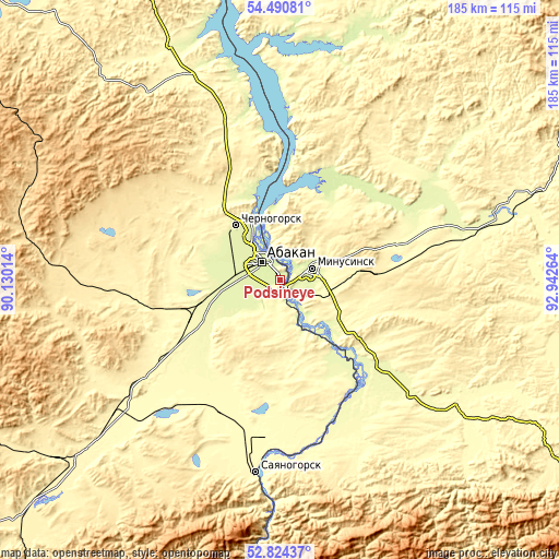 Topographic map of Podsineye
