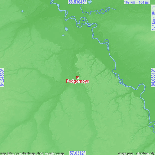 Topographic map of Podgornoye