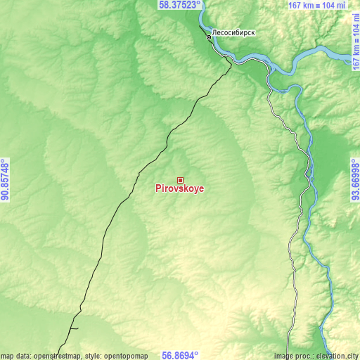 Topographic map of Pirovskoye
