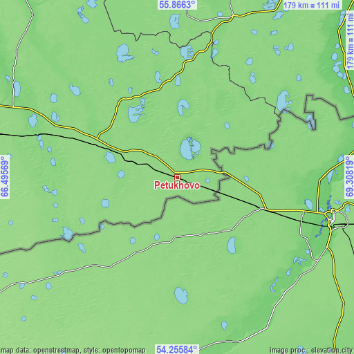 Topographic map of Petukhovo