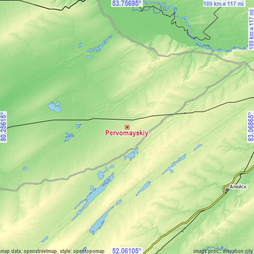 Topographic map of Pervomayskiy