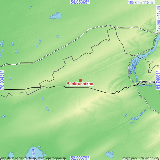 Topographic map of Pankrushikha