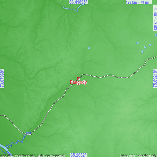 Topographic map of Pangody