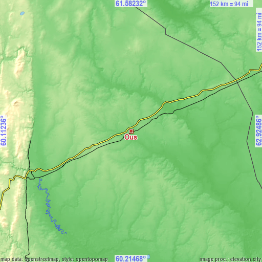 Topographic map of Ous