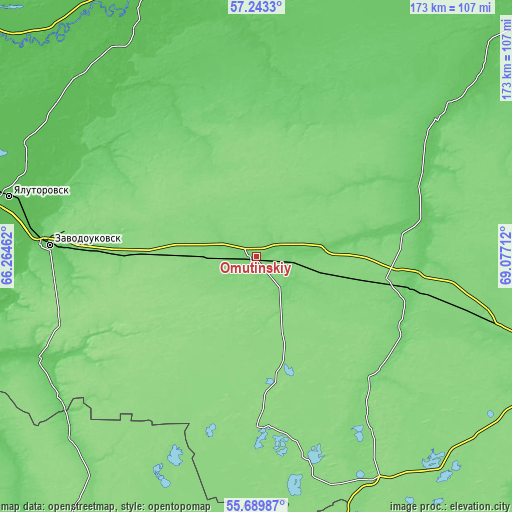 Topographic map of Omutinskiy