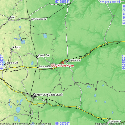 Topographic map of Obukhovskoye