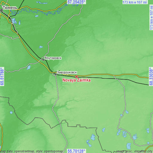 Topographic map of Novaya Zaimka