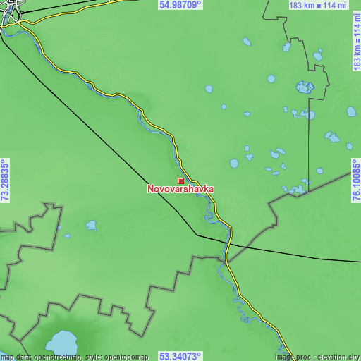 Topographic map of Novovarshavka